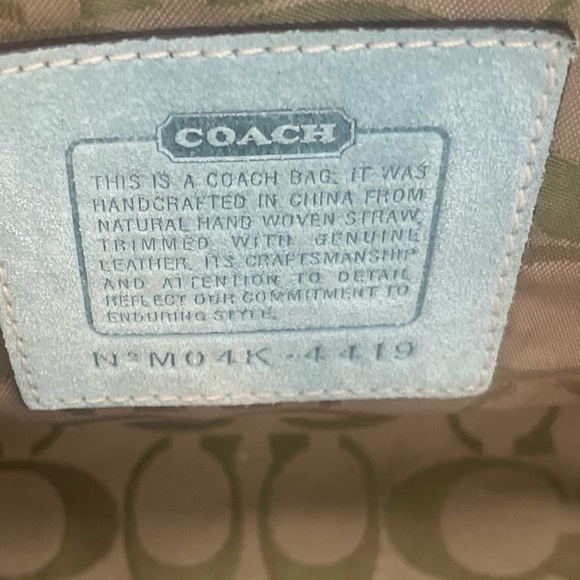 Coach Vintage Lt. Ed. Sea Foam Woven Boxy Tote Bag EUC - Picture 12 of 16